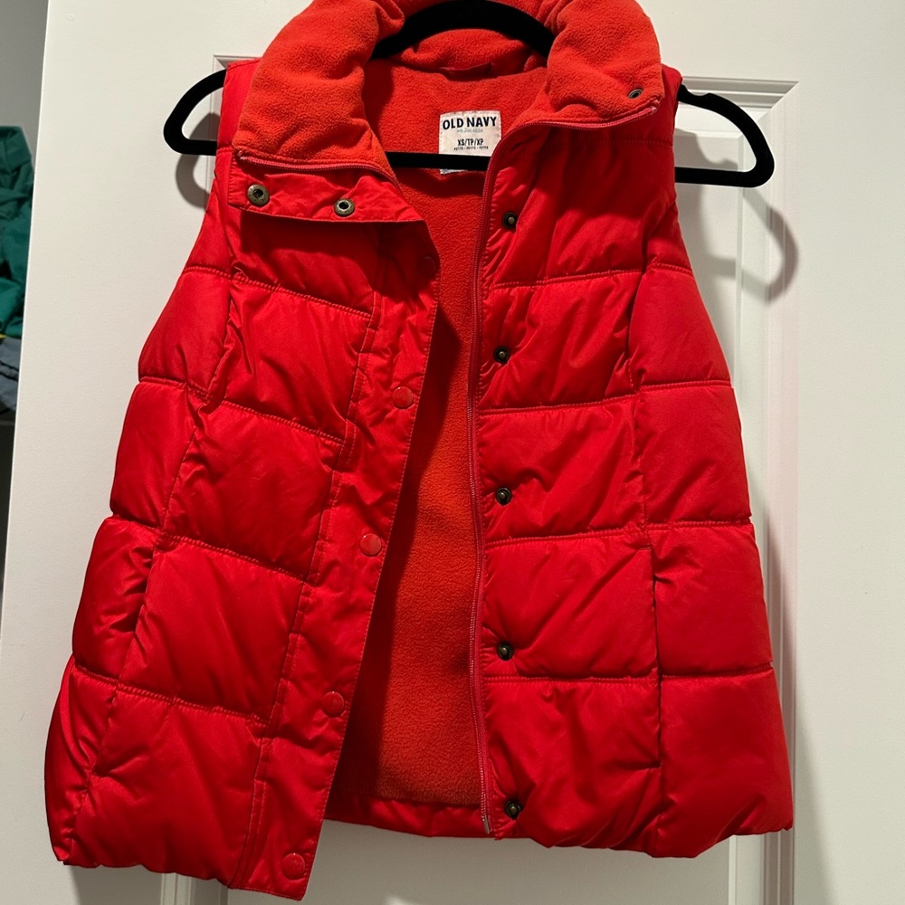 Old Navy Red Fleece Vest